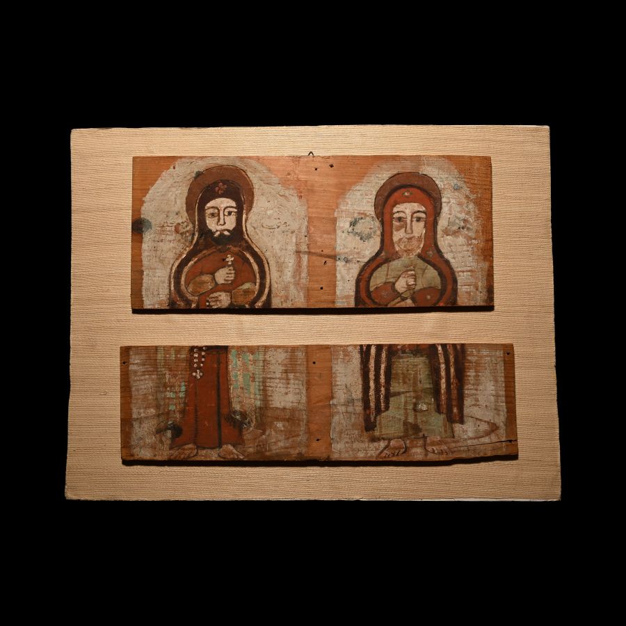 Late Coptic Panels Decorated with Two Standing Saints