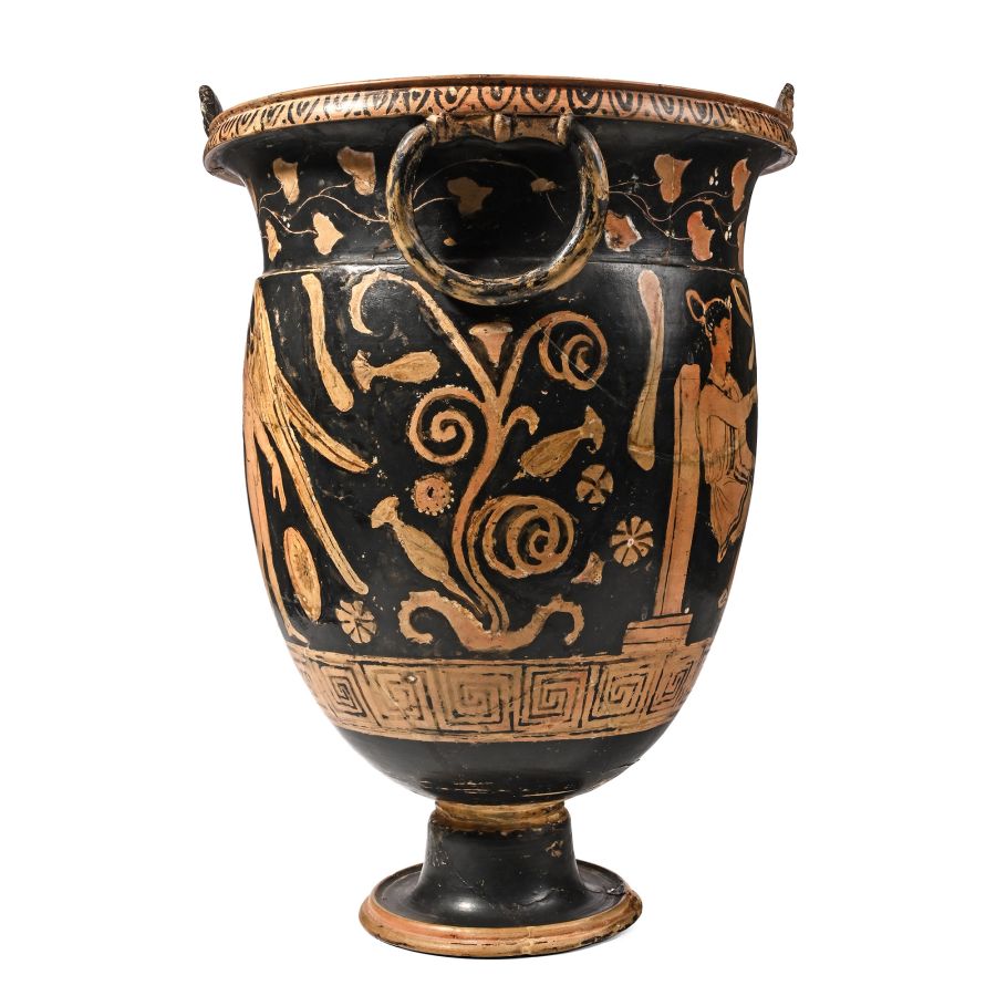 Greek Red-Figure Bell Krater with Eros