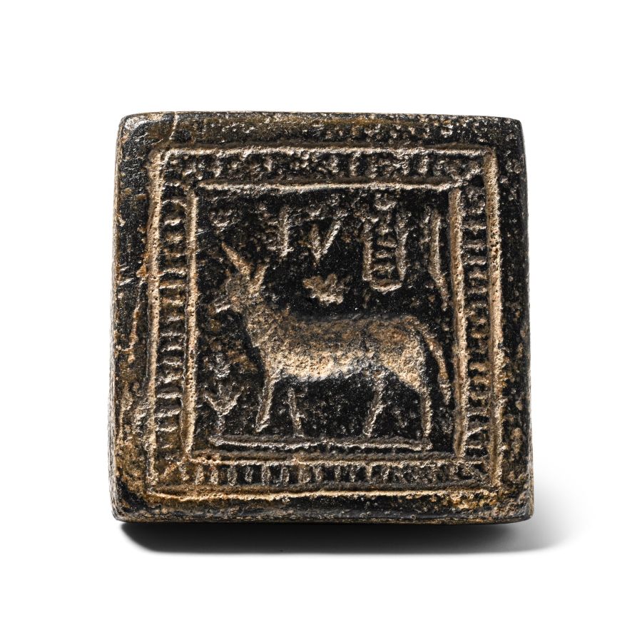 Western Asiatic Stone Stamp Seal with Inscription