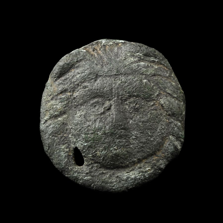 Roman Bronze Chariot Wheel Centre Cap with Medusa