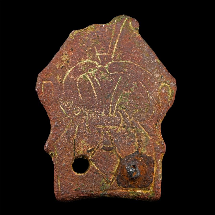 Anglo-Scandinavian Viking Bronze 'Entwined Beasts' Horse Stirrup Apex Mount