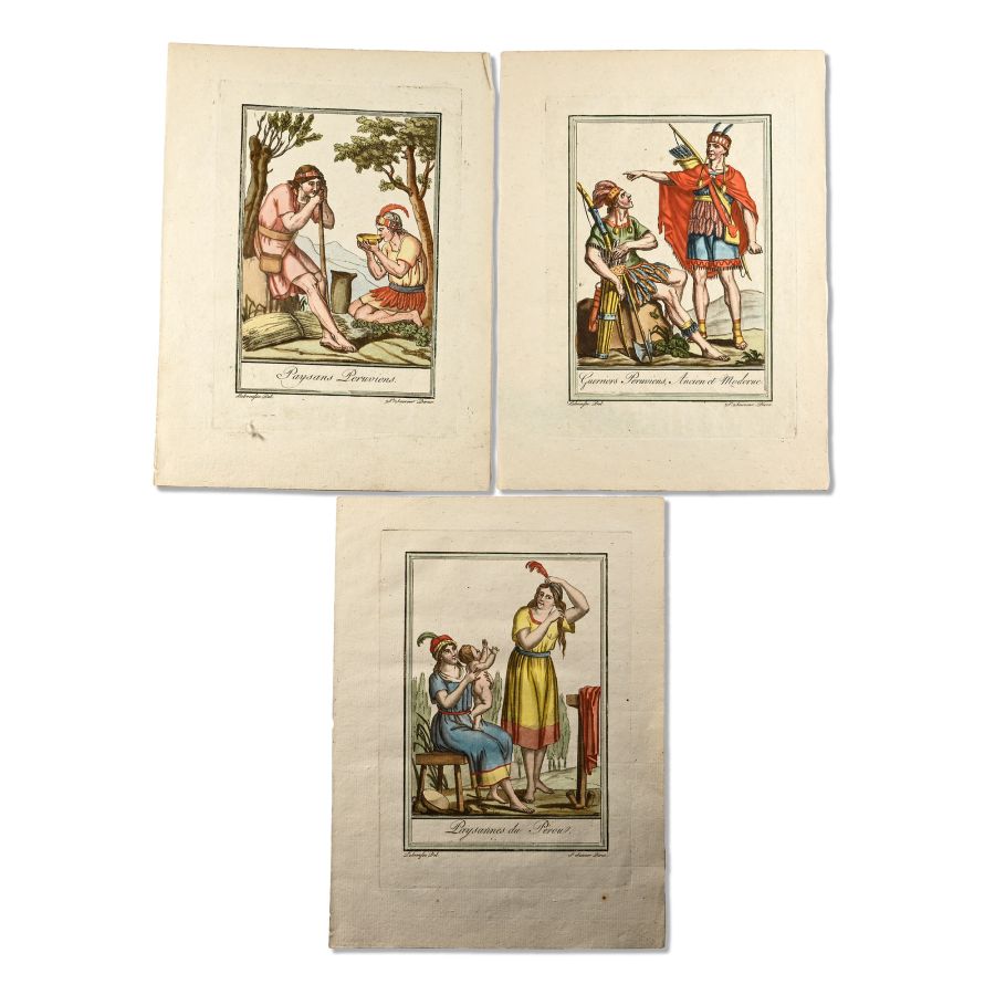 Set of Three Engravings of Peruvian Natives by Labrousse