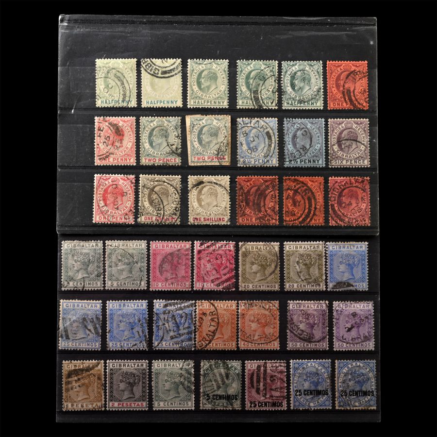 GIBRALTAR - QV & EVII Stamp Group