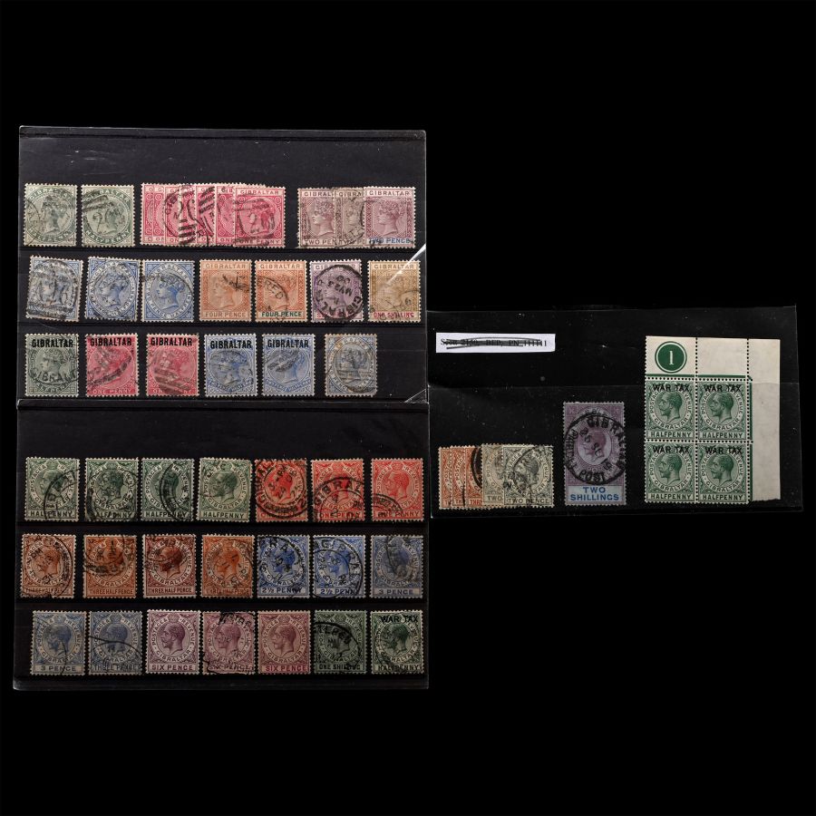 GIBRALTAR - QV & EVII Stamp Group
