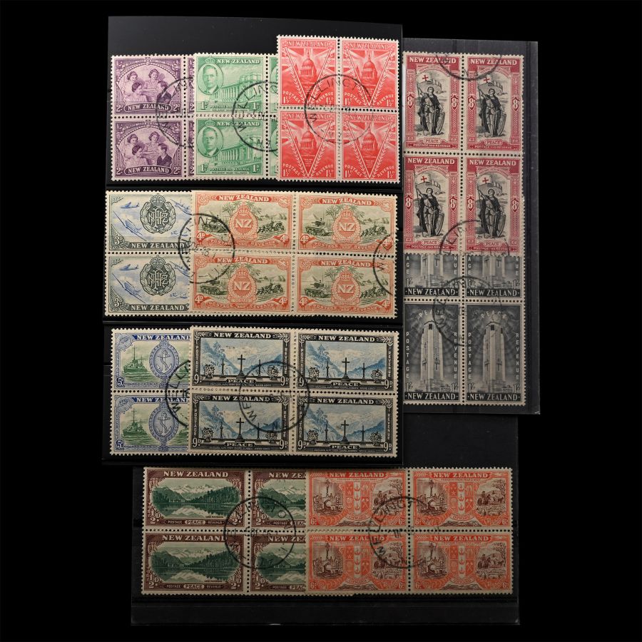 NEW ZEALAND - Used Blocks of Four Stamp Collection