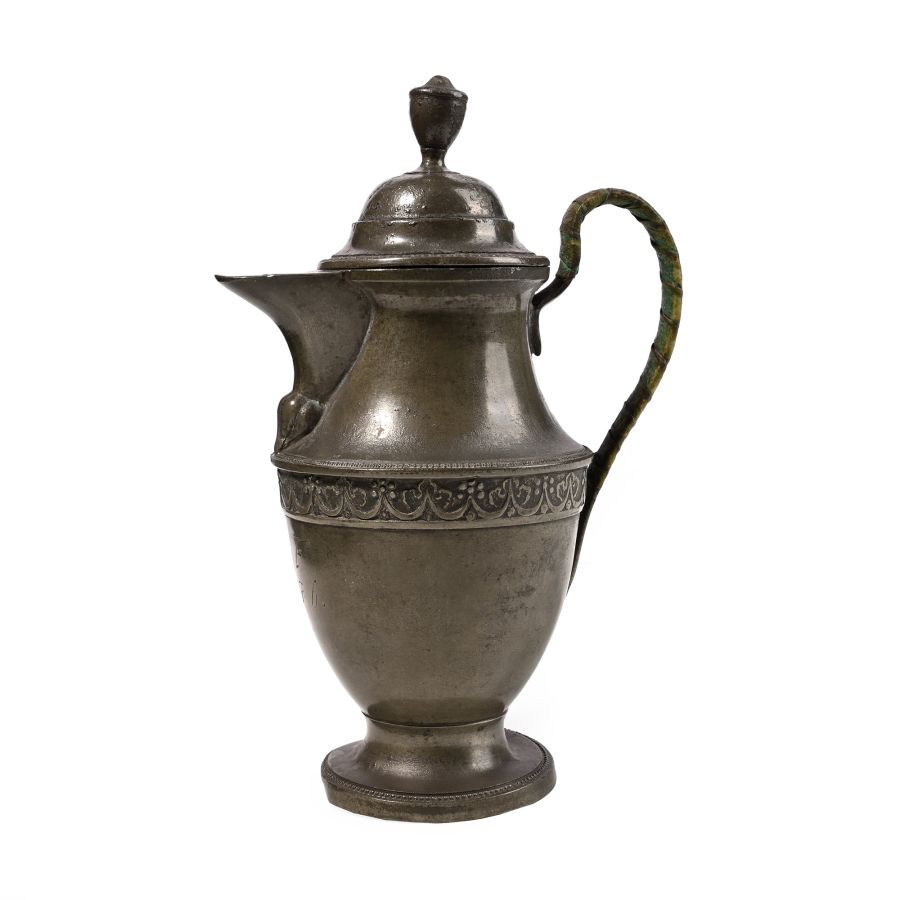 Pewter 'American Independence' Chocolate Pot