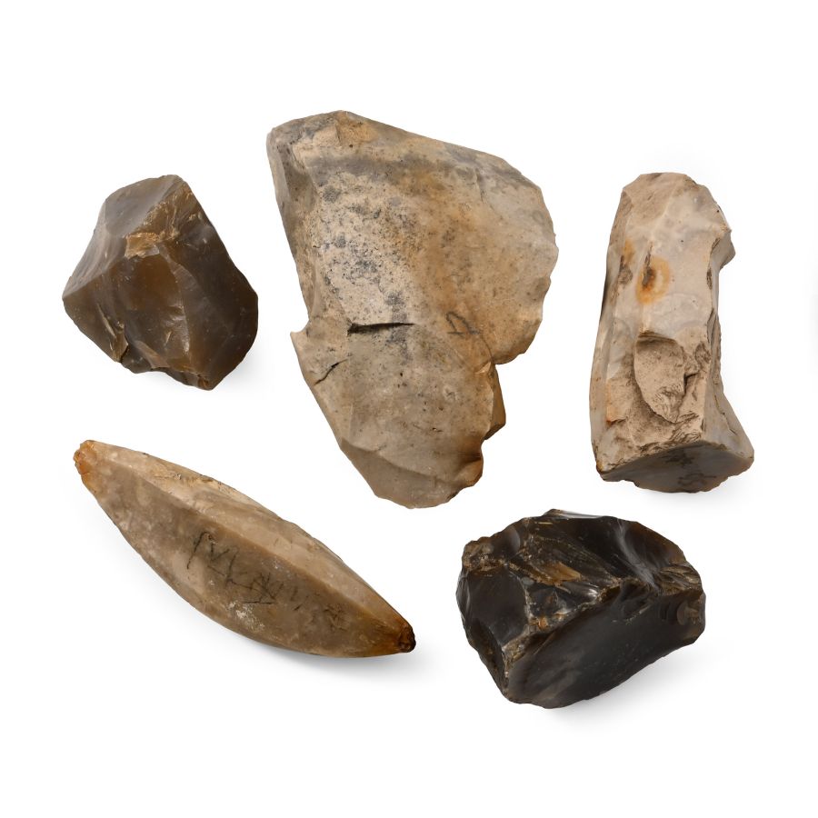 Farnham Stone Age Knapped Flint Blade Core Collection