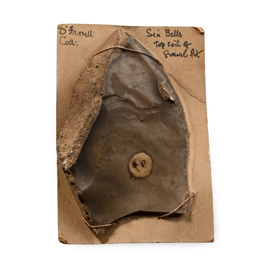 Large Farnham Six Bells Stone Age Scraper on Card