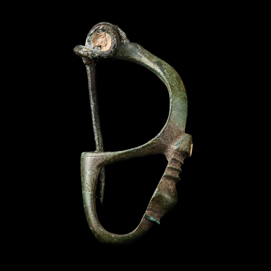 La Tene Enamelled Bronze Bow Brooch