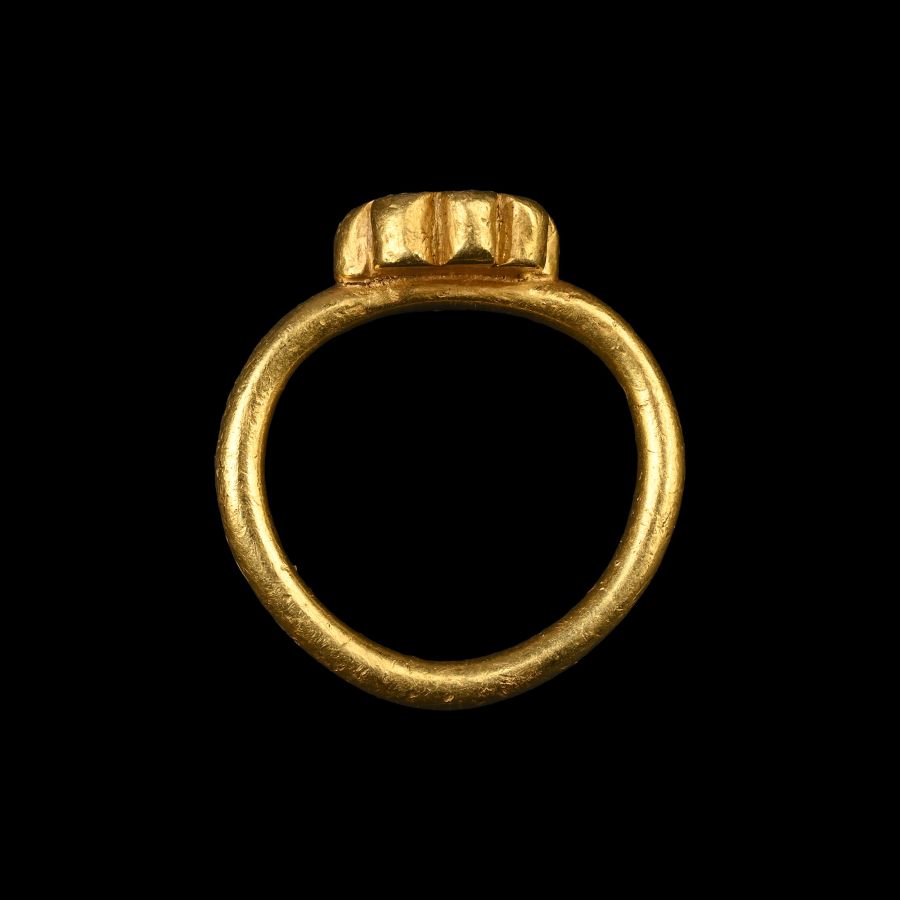 Heavy Byzantine Gold Ring with Monogram