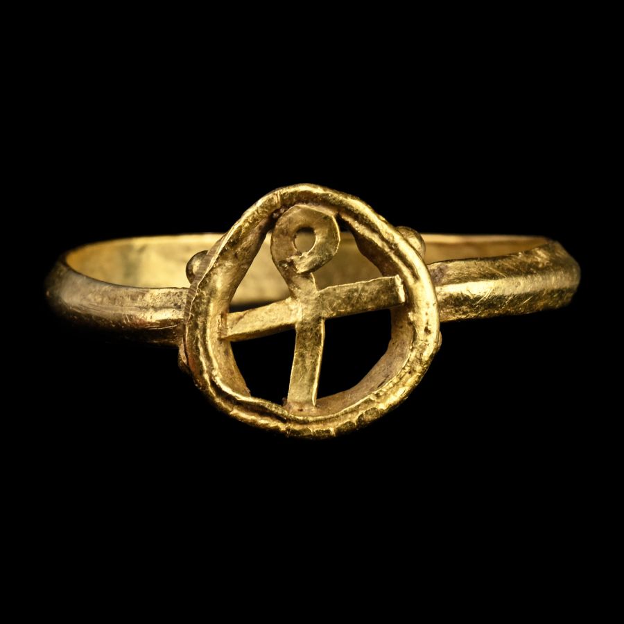 Byzantine Gold Ring with Openwork Monogram