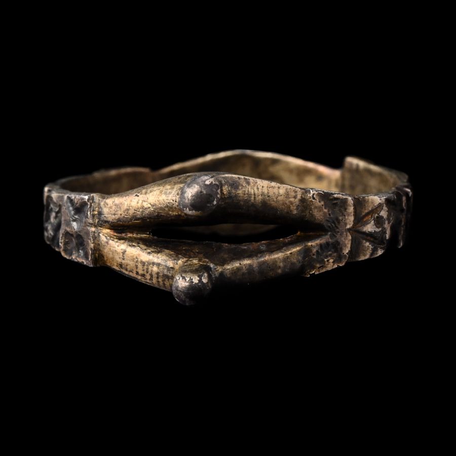 Byzantine Silver Ring with Open Bezel