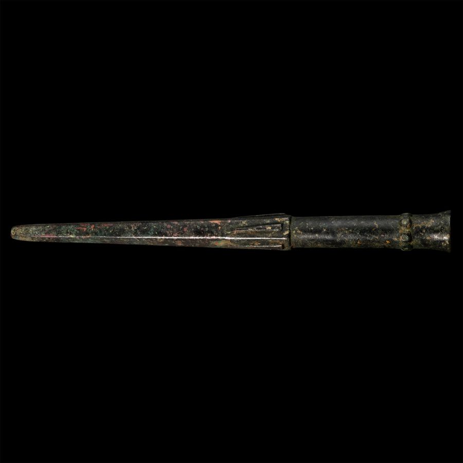 Western Asiatic Bronze Decorated Spear Butt