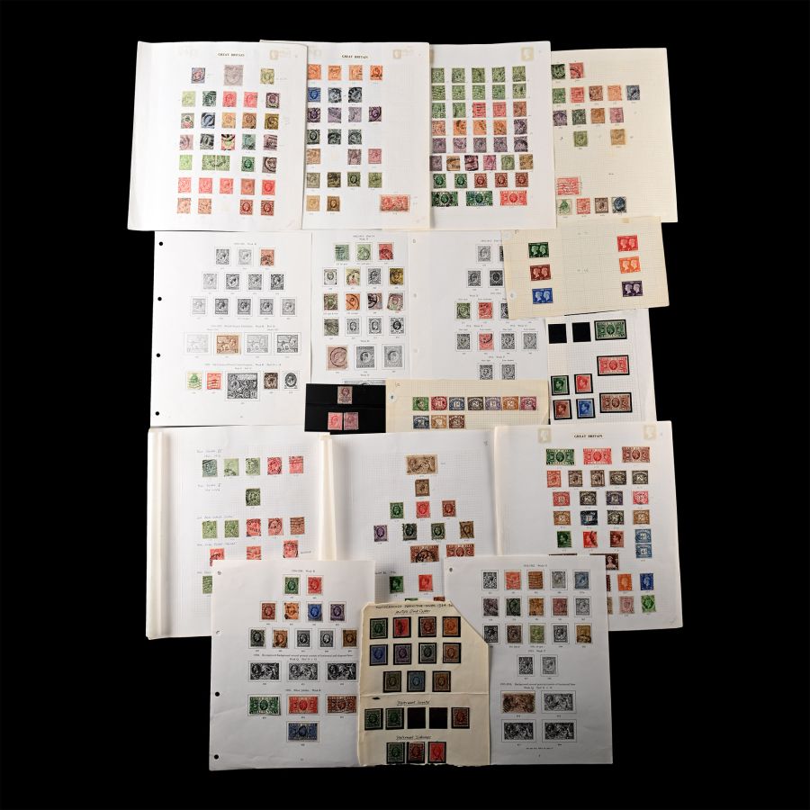 Great Britain Edward VII, George V and George VI Stamp Album Page Collection
