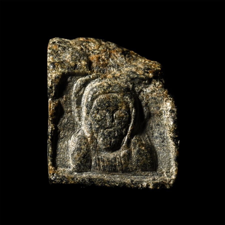 Byzantine Stone Amulet with Engraved Christ