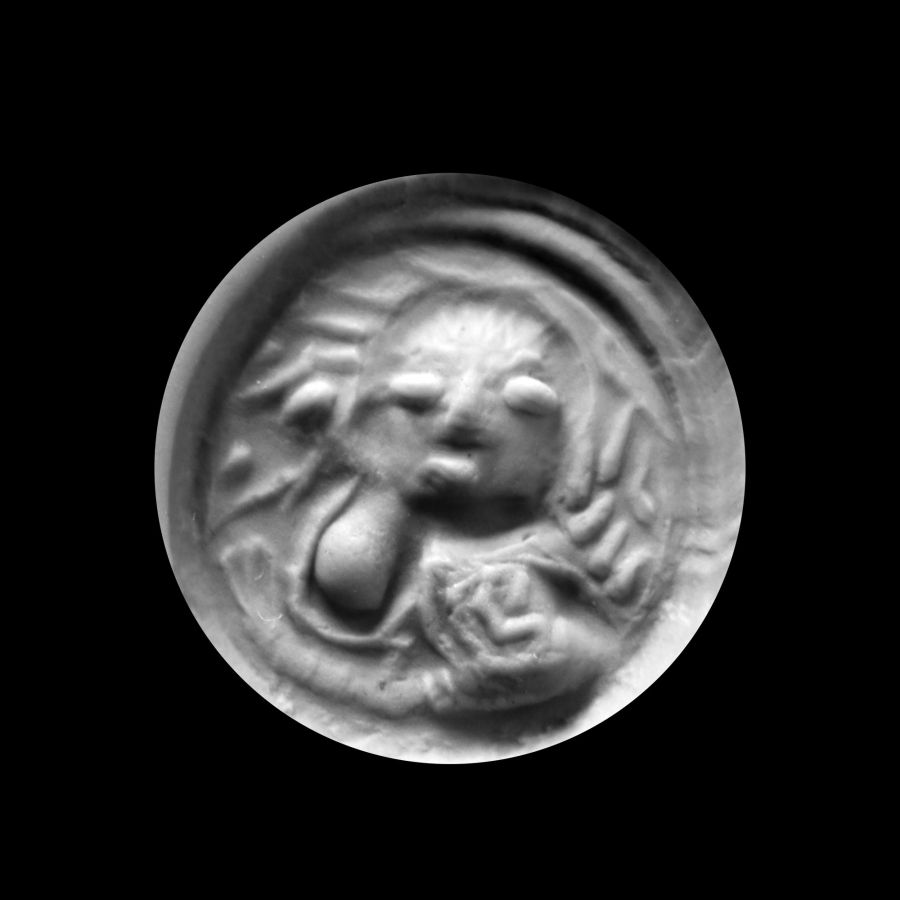 Medieval Bronze Seal Matrix with Figure of Christ