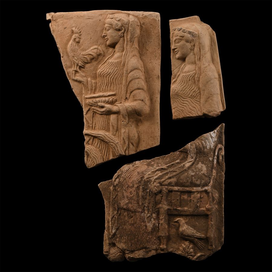 Greek Style Terracotta Plaque Frangment Group