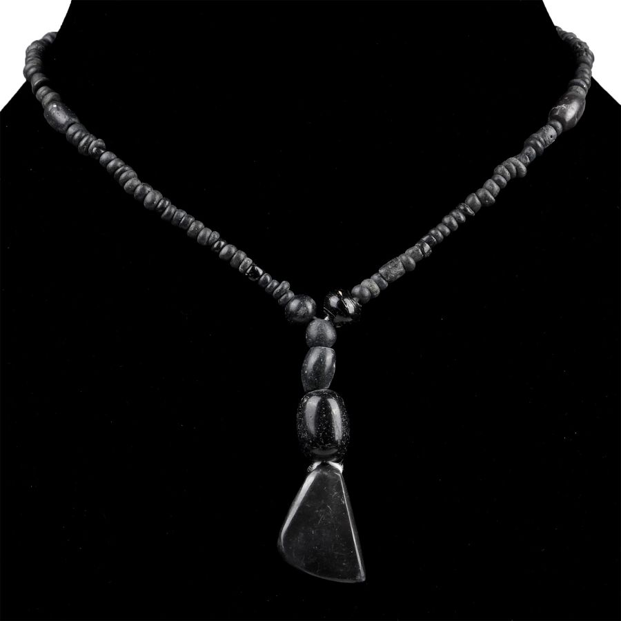 Roman and Other Black Glass Bead Necklace String