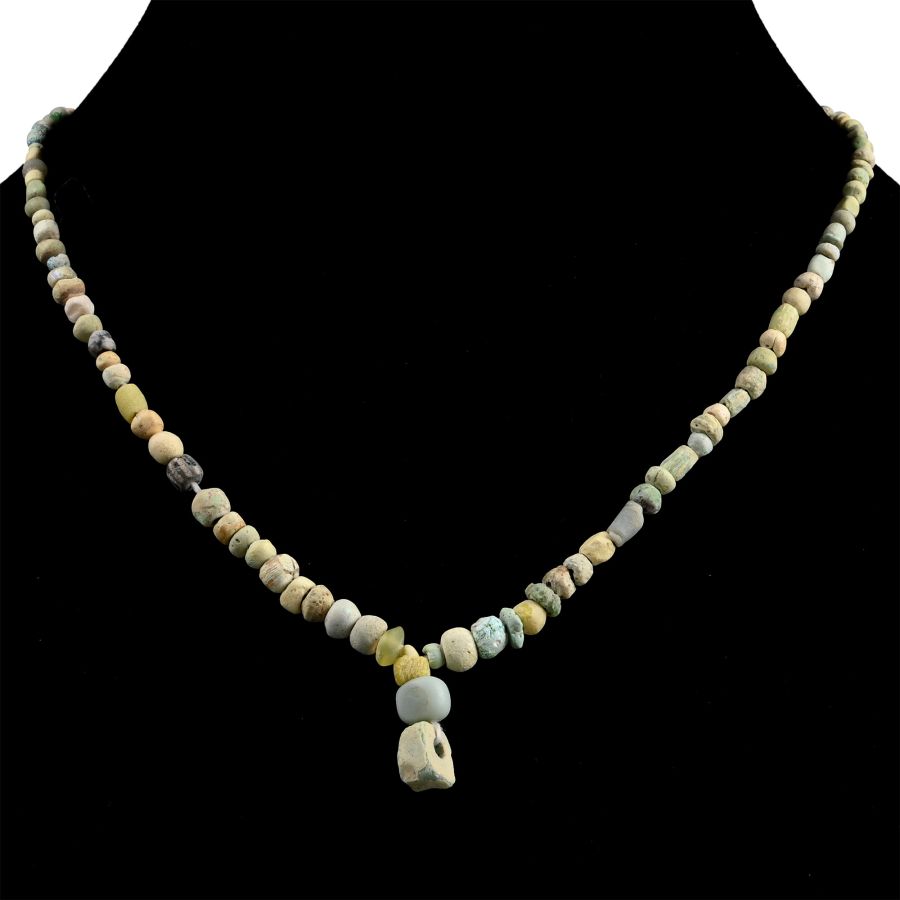 Roman and Other Mixed Faience Bead Necklace String