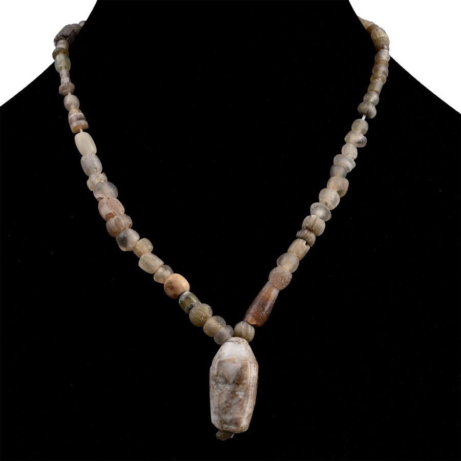Western Asiatic and Other Mixed Stone and Glass Bead Necklace String