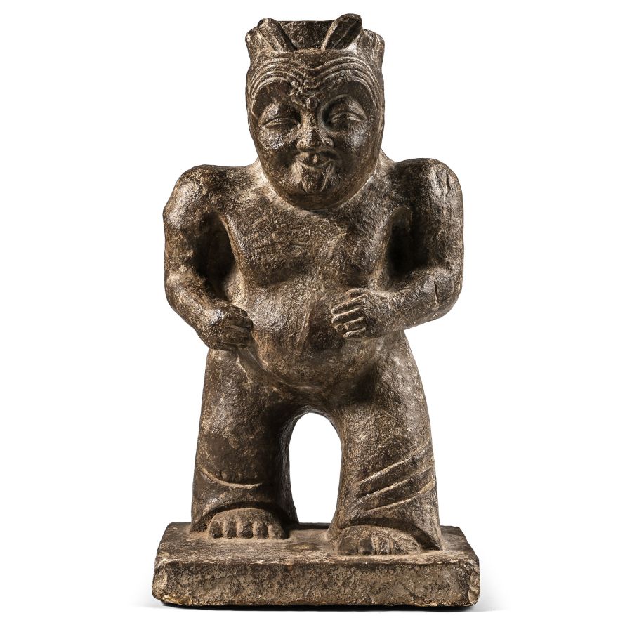 Chinese Stone Figure of a Striding Male