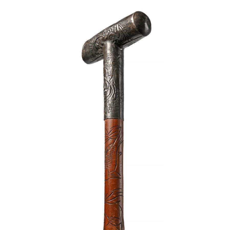Japanese Silver Topped Bamboo Cane