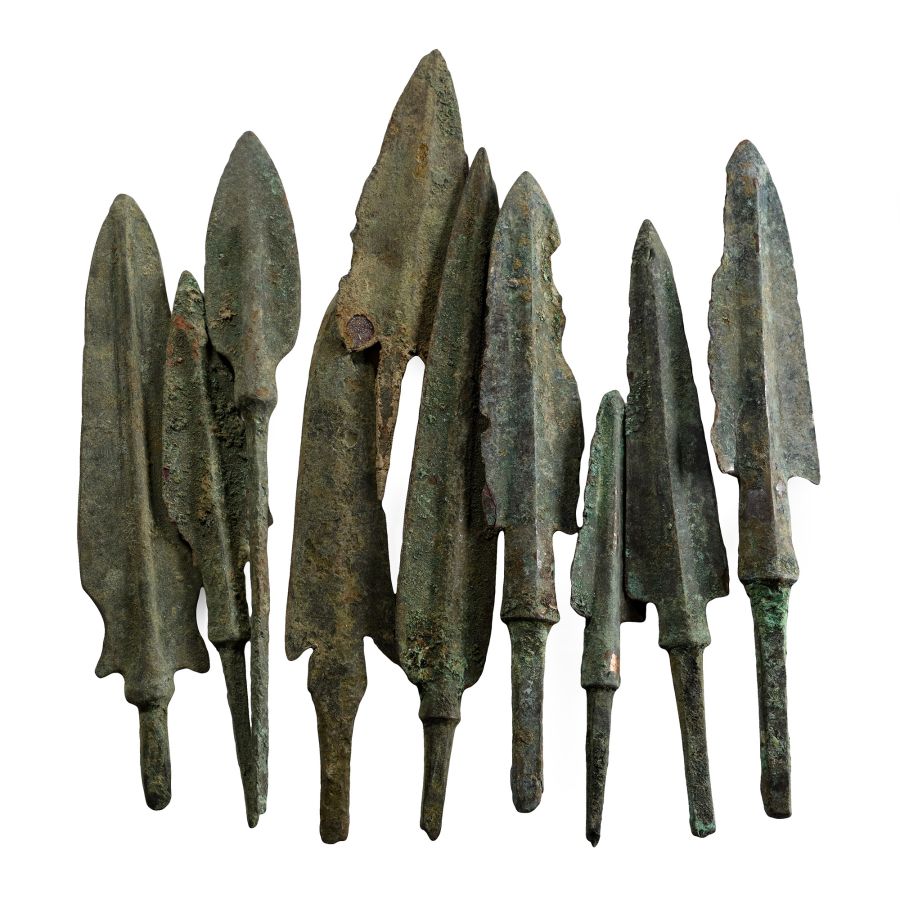 Western Asiatic Mounted Bronze Arrowhead Group