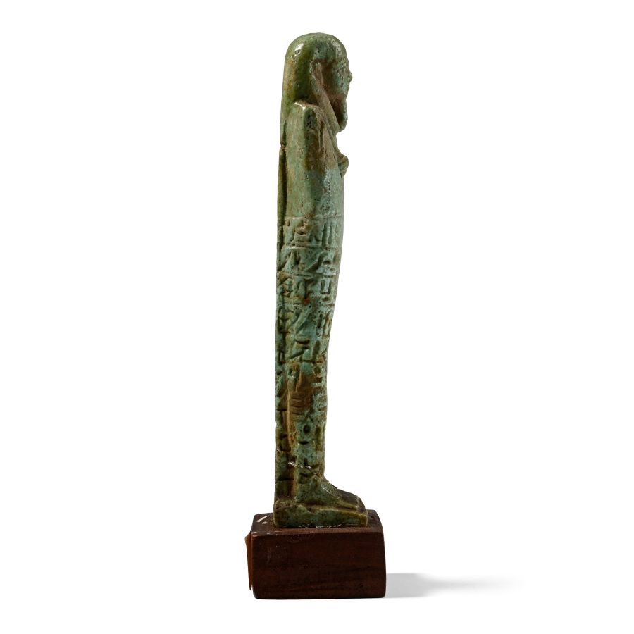 Egyptian Blue-Glazed Faience Shabti for Hornakht, Born of Nefertyti