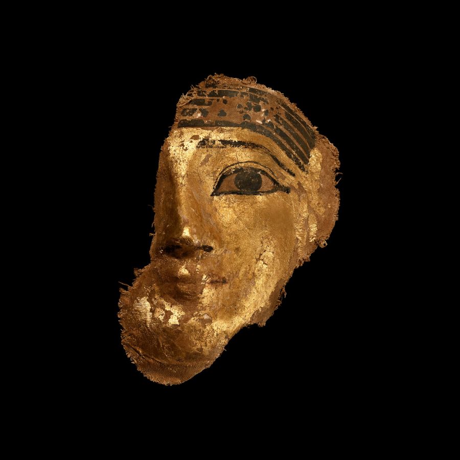 Egyptian Gilt Cartonnage Mask