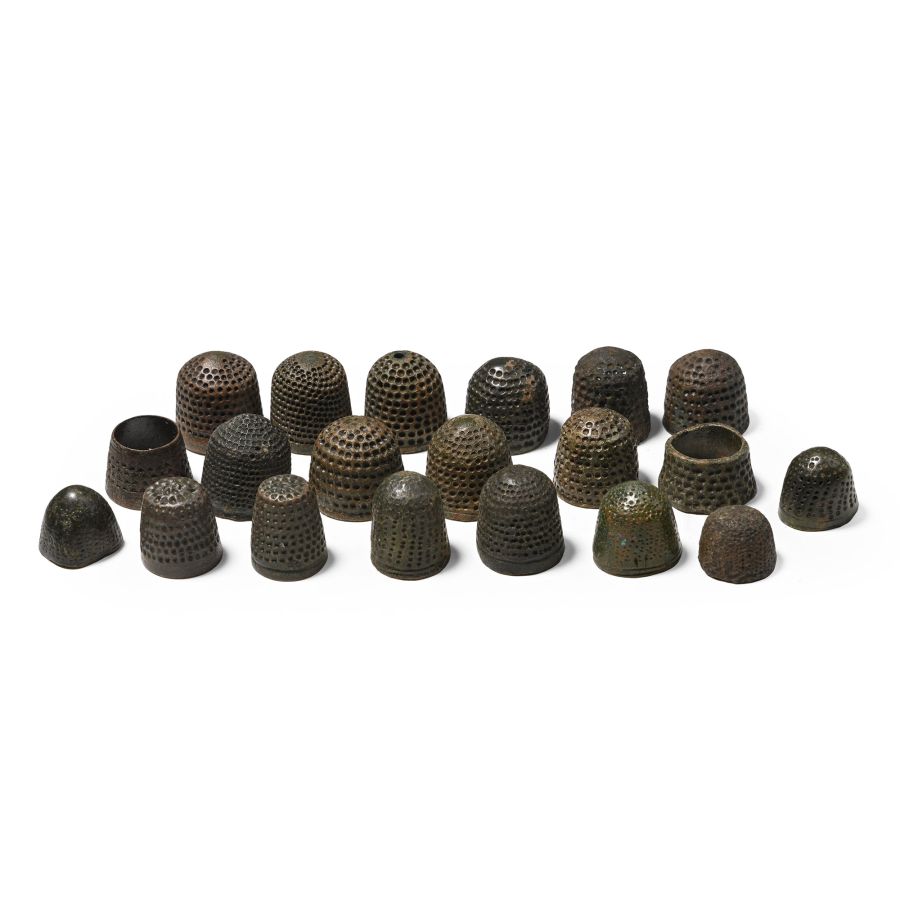 Medieval Bronze Straight and Beehive Thimble Collection
