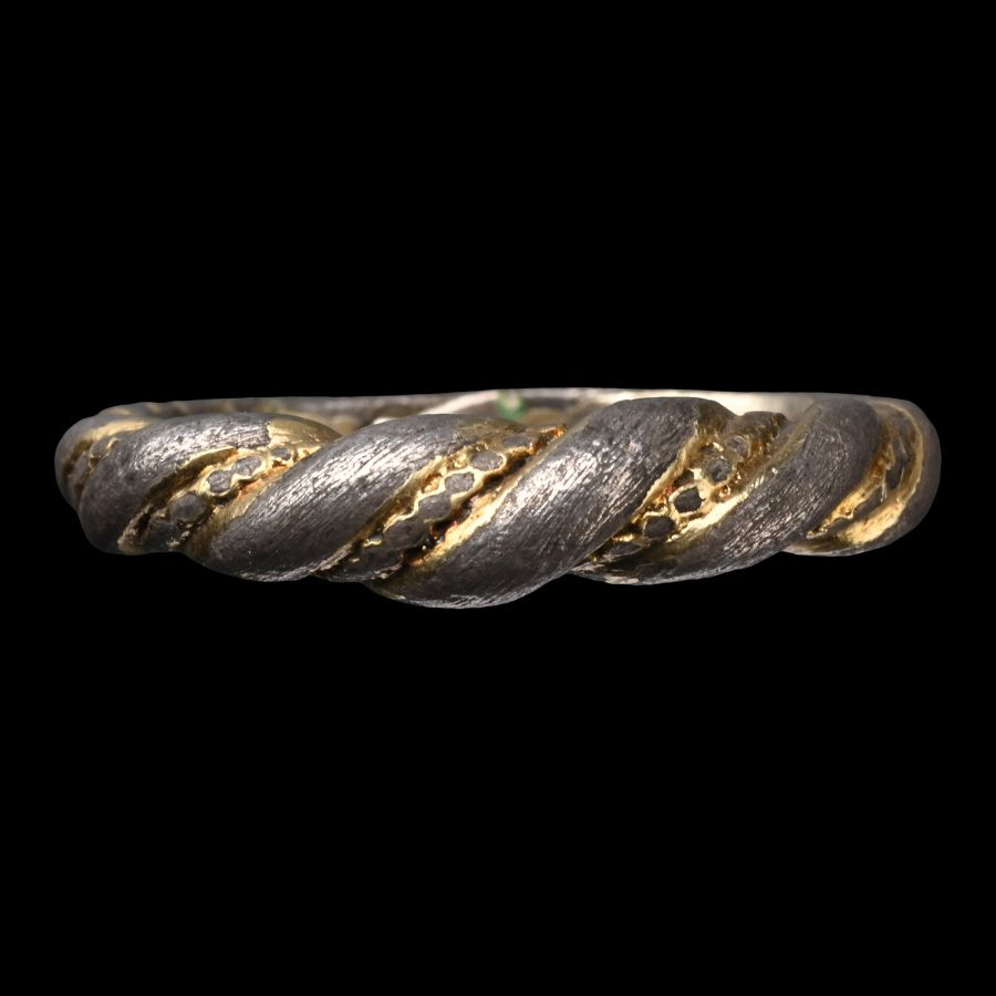 Scandinavian Viking Silver-Gilt Twisted Ring