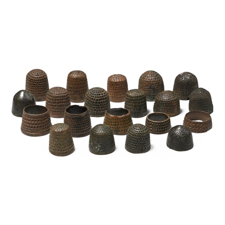 Medieval Bronze Straight and Beehive Thimble Collection