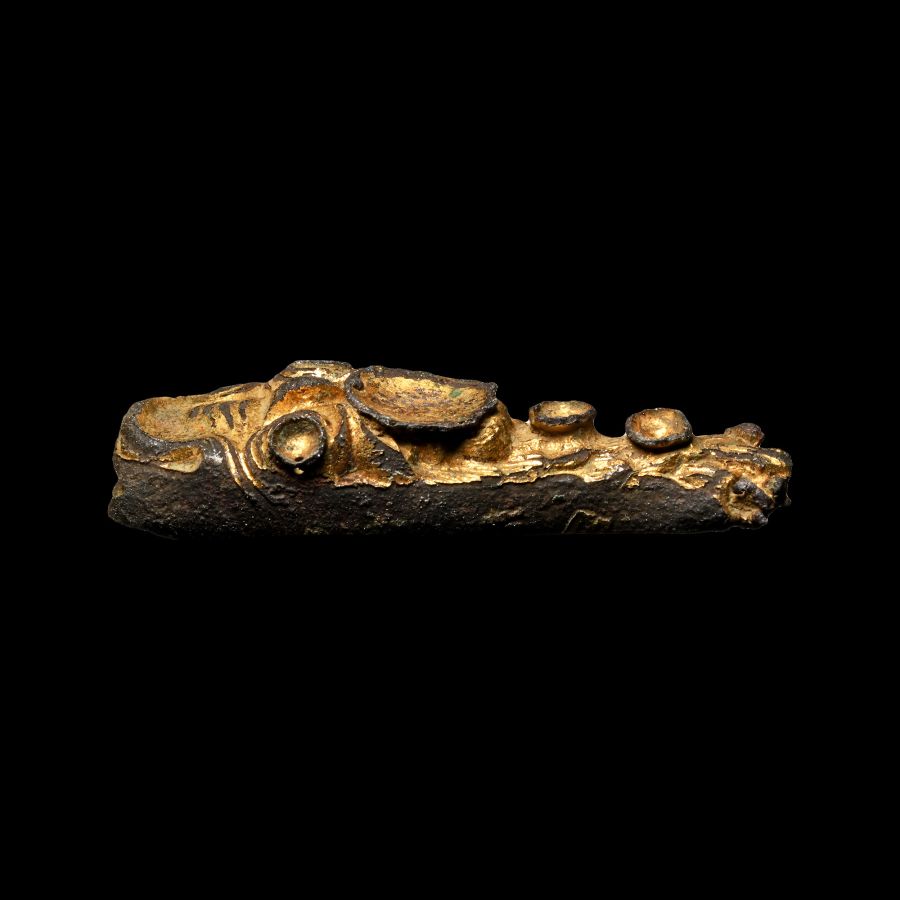 Anglo-Saxon Gilt-Bronze Zoomorphic Terminal