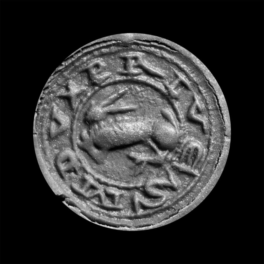 Medieval Bronze 'I Am Private' Seal Matrix with Hare Motif