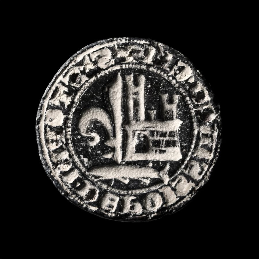 Medieval Bronze Seal Matrix of Stephen of Poissy, Cleric