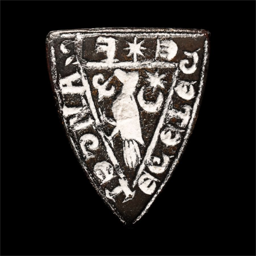 Medieval Bronze 'Break, Read, Conceal' Seal Matrix with Walking Bird