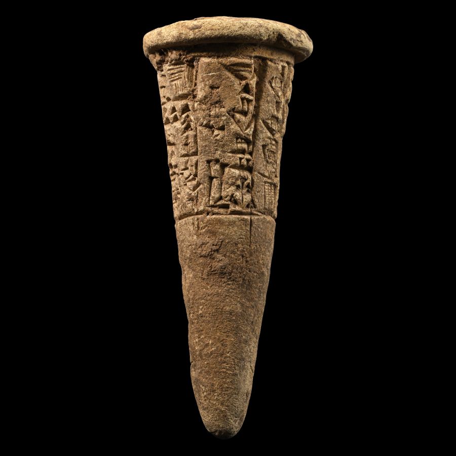 Sumerian Terracotta Foundation Cone From Lagash