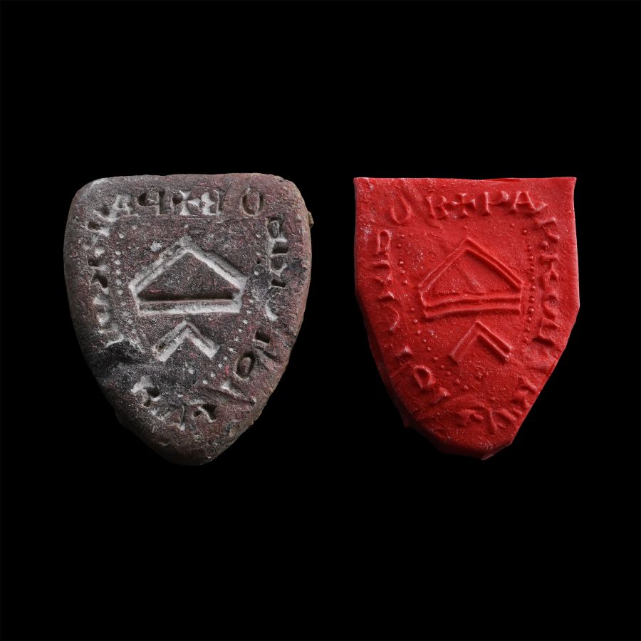 Very Large Medieval Lead Heraldic Seal Matrix