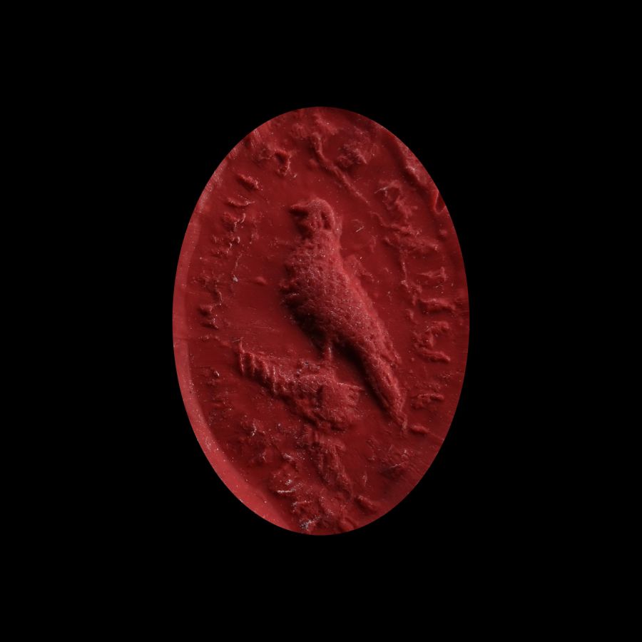 Medieval Bronze Seal Matrix with Bird