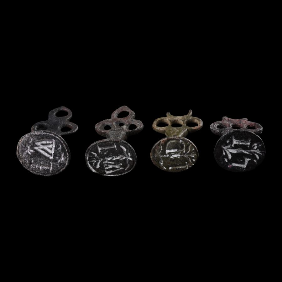 Post Medieval Bronze Seal Matrix Group