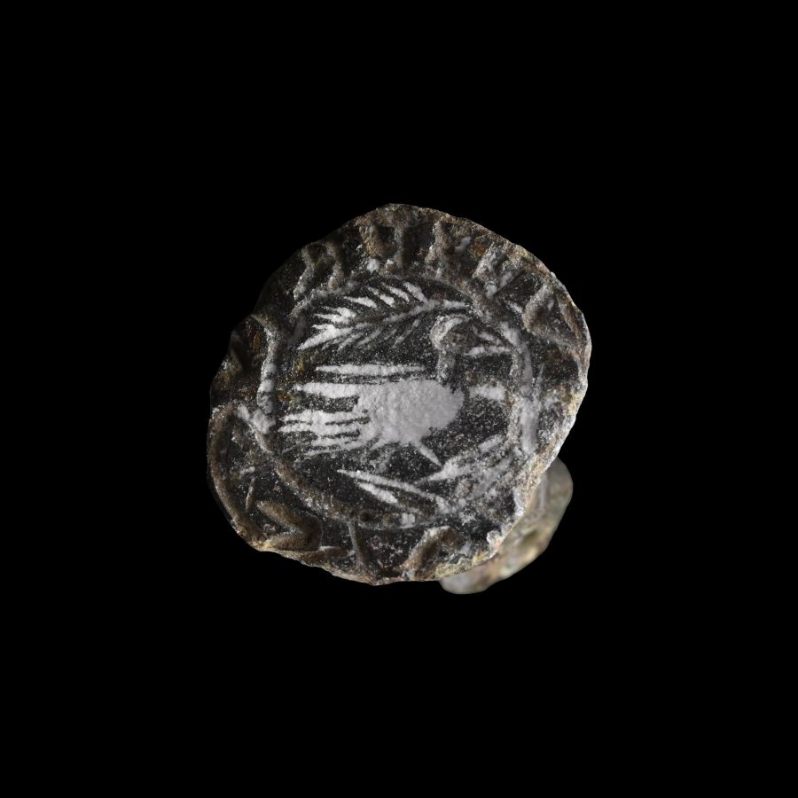 Medieval Bronze Seal Matrix with Bird