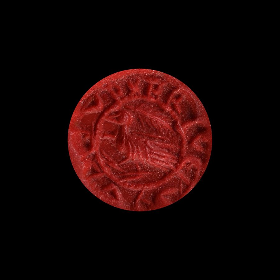 Medieval Bronze Seal Matrix with Bird