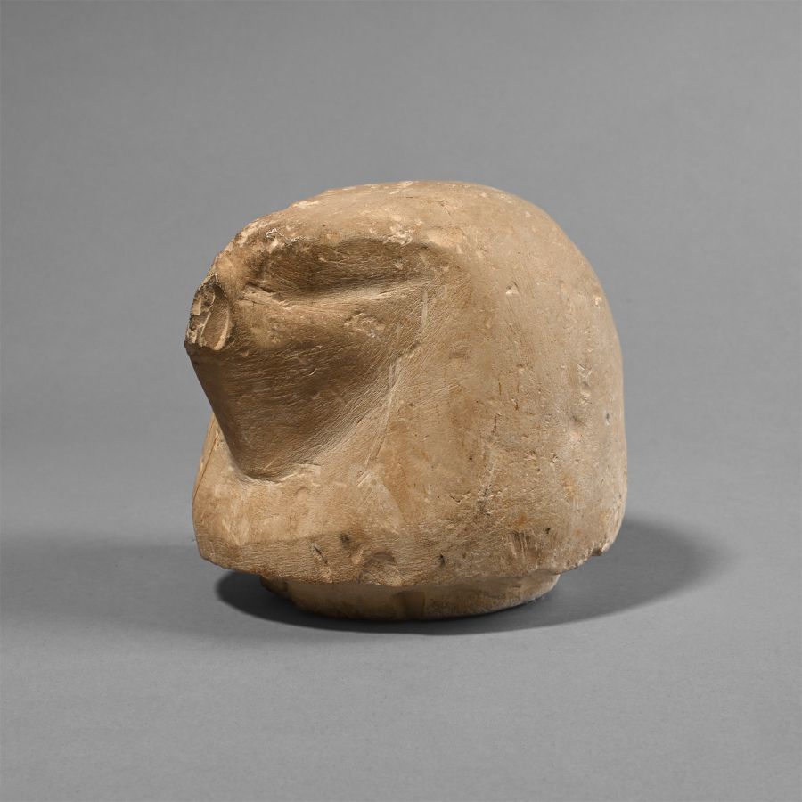 Large Egyptian Limestone Qebehsenuef Canopic Jar Lid