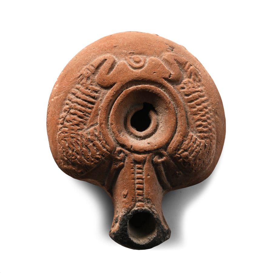 Romano-Egyptian Terracotta Frog Oil Lamp