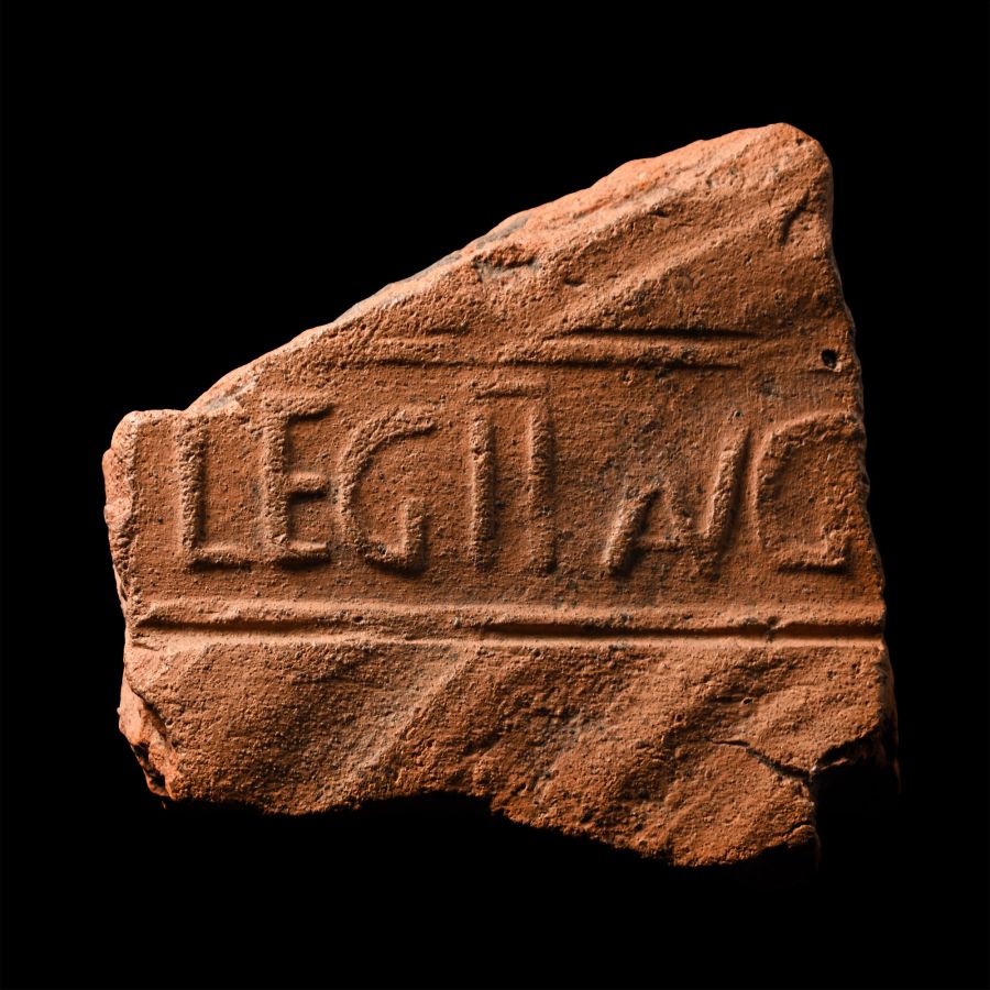 'Caerleon' Roman Roof Tile Fragment with LEG II AVG Legionary Stamp