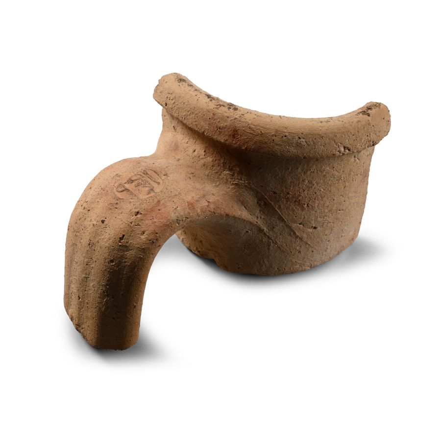 Romano-Egyptian Terracotta Amphora Handle with Stamp of Hermeros