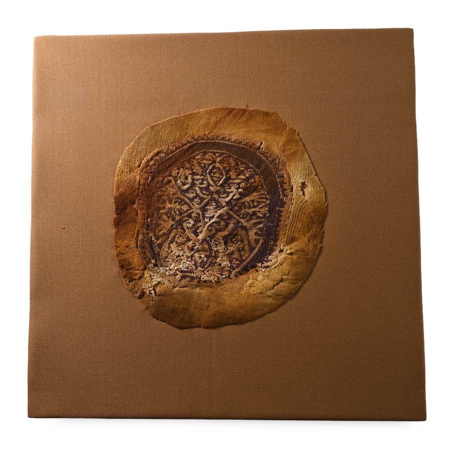 Egyptian Mounted Coptic Orbiculus Textile Fragment