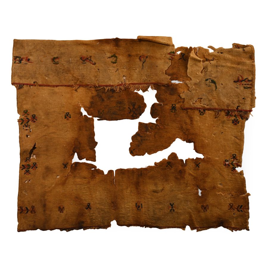 Large Egyptian Coptic Wall Tapestry Textile Fragment with Geometric Ornaments