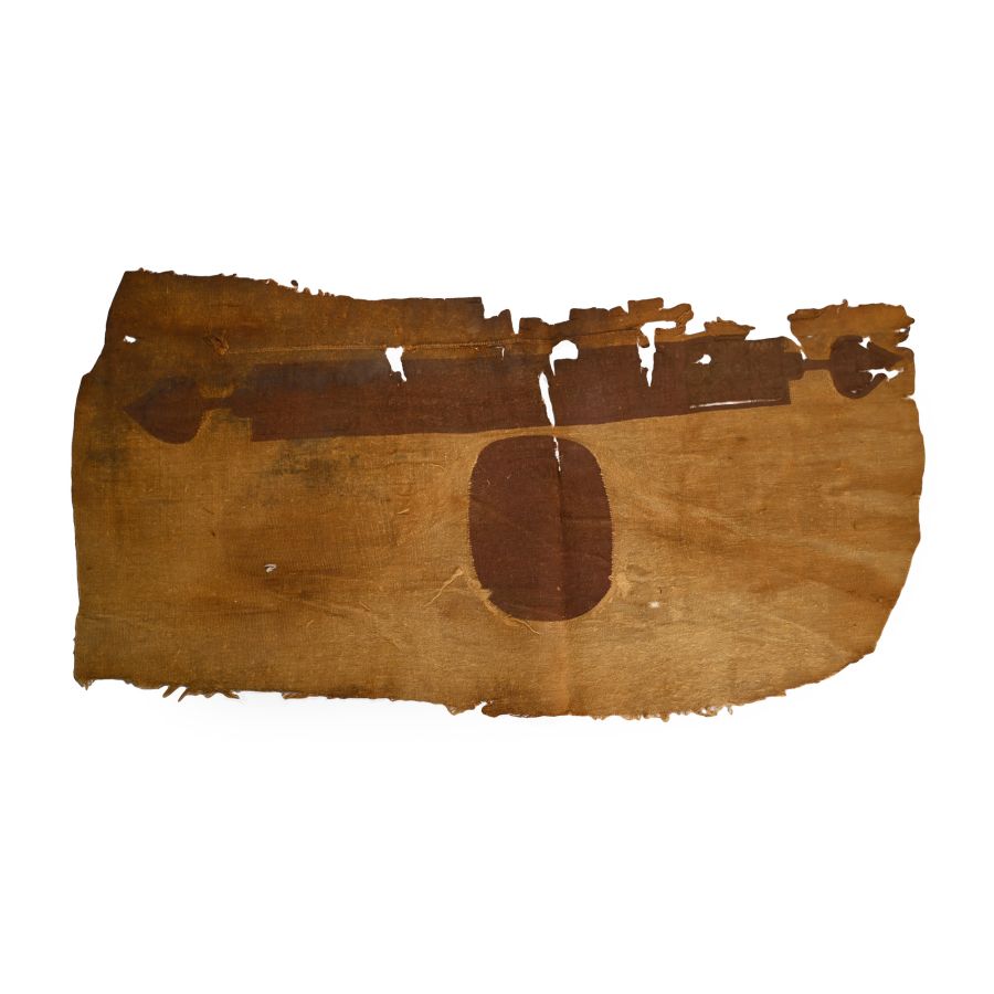 Large Egyptian Coptic Textile Shoulder Fragment of a Man's Military Tunic with Clavus and Orbiculus