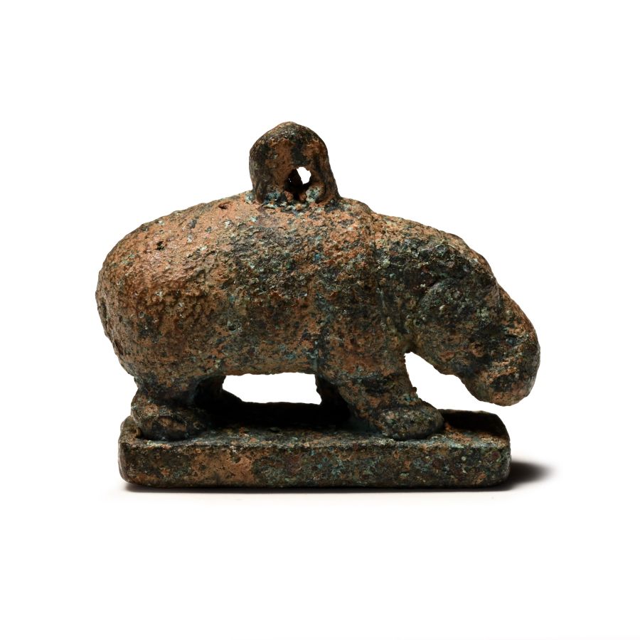 Egyptian Bronze Hippopotamus Amulet